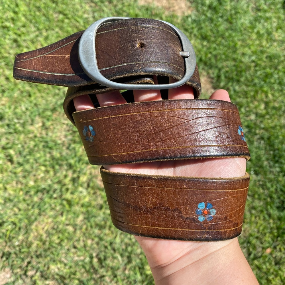 Vintage Brown Leather Belt